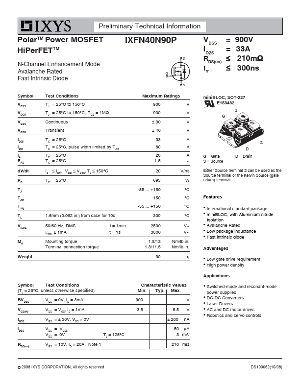 IXFN40N90P