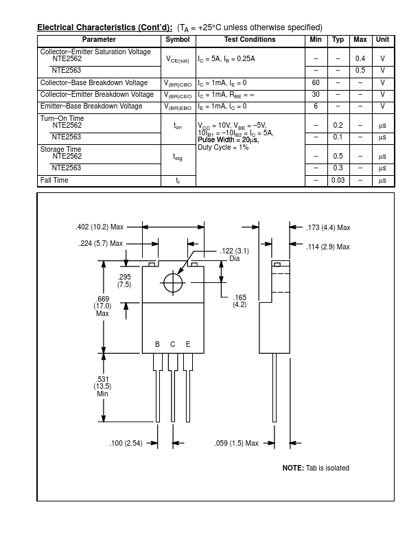 NTE2563