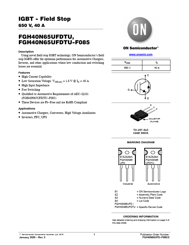 FGH40N65UFDTU-F085