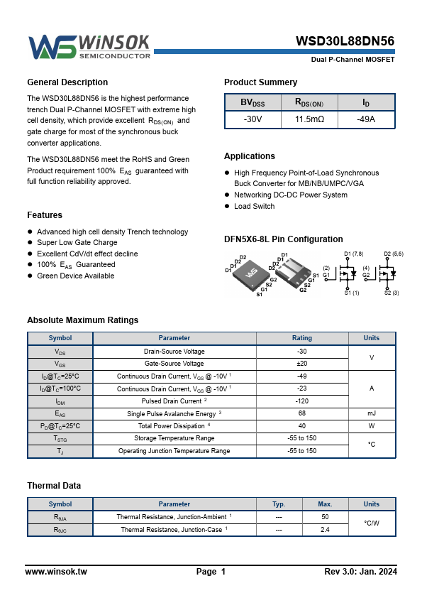 WSD30L88DN56 Datasheet Preview