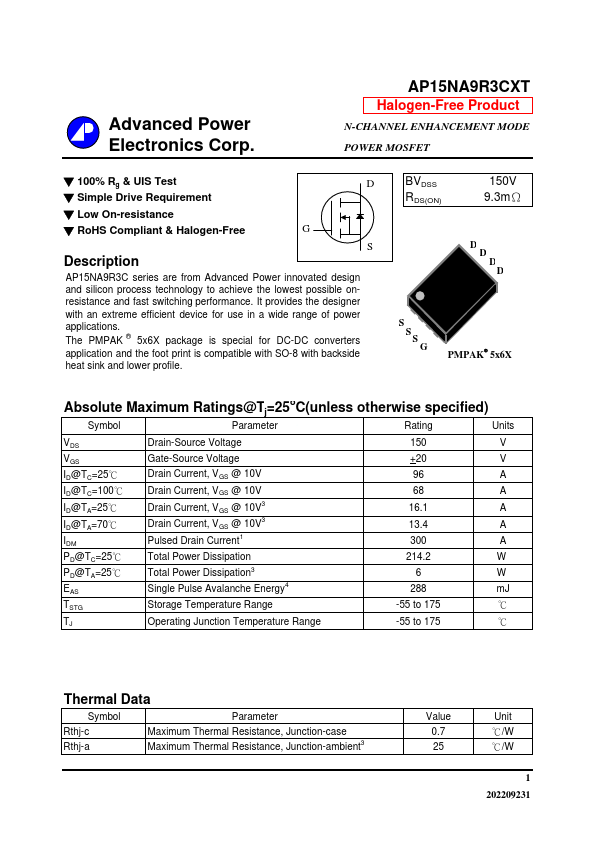 AP15NA9R3CXT Datasheet Preview