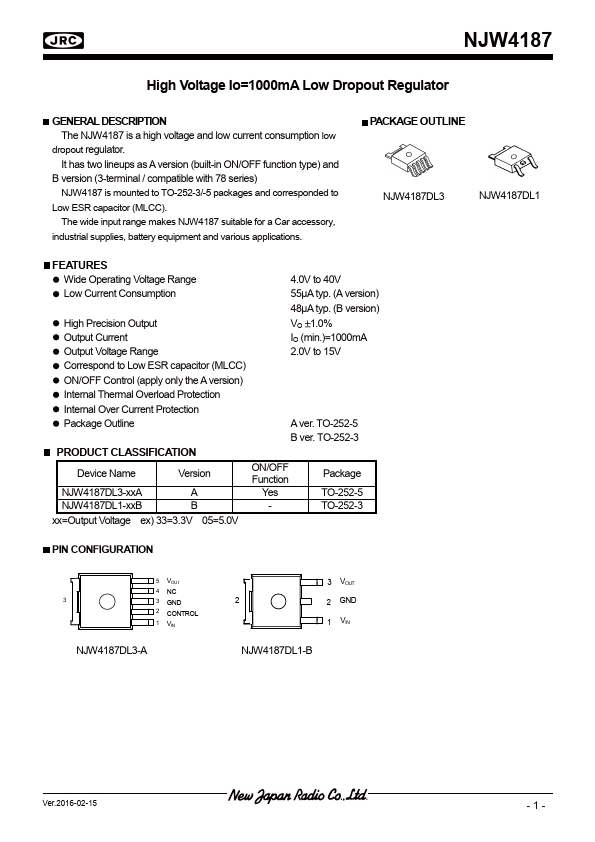 NJW4187 Datasheet Preview