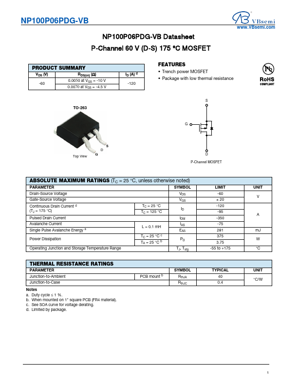 NP100P06PDG Datasheet Preview