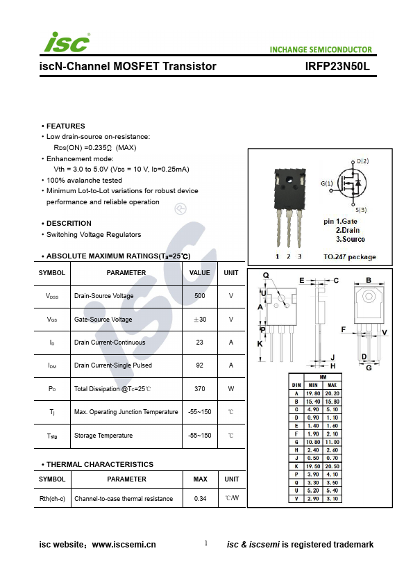 IRFP23N50L