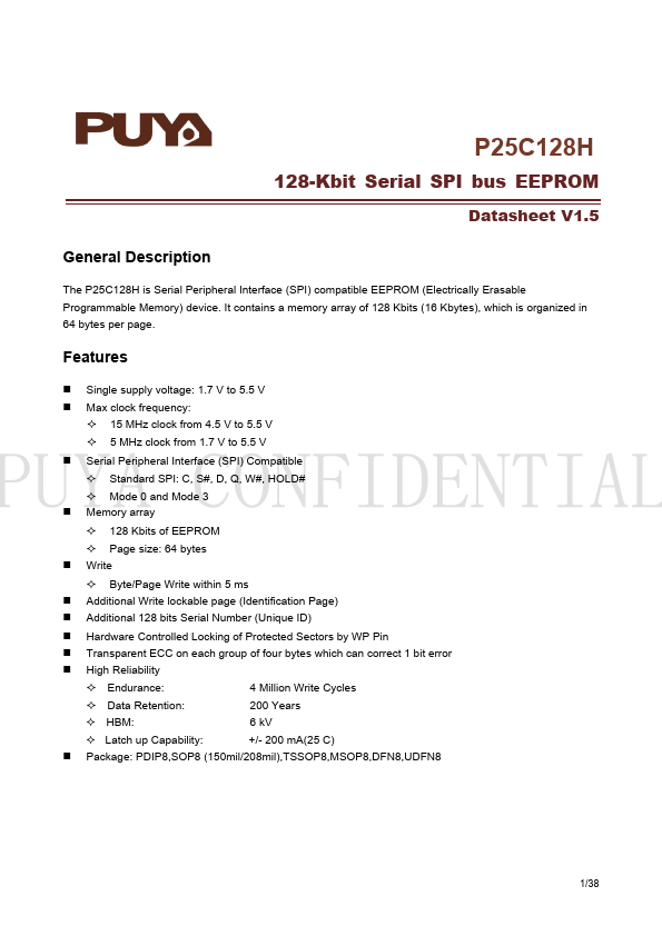 P25C128H Datasheet Preview