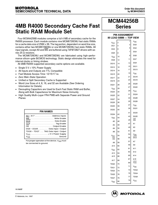 MCM44C256B