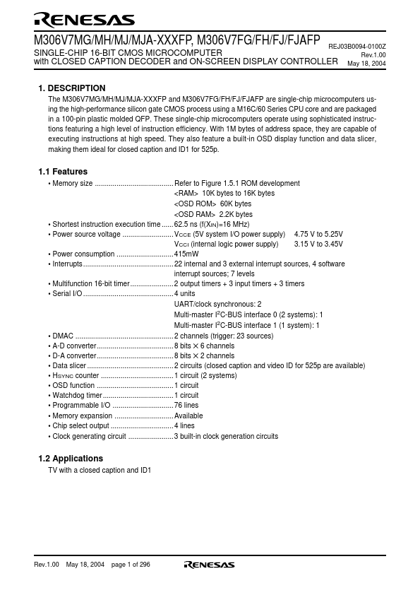 M306V7MJ-XXXFP