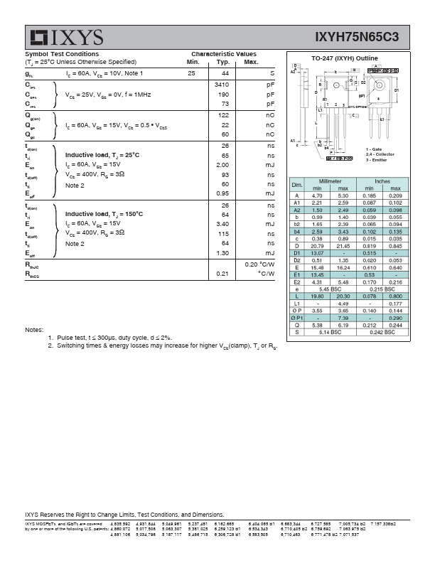 IXYH75N65C3