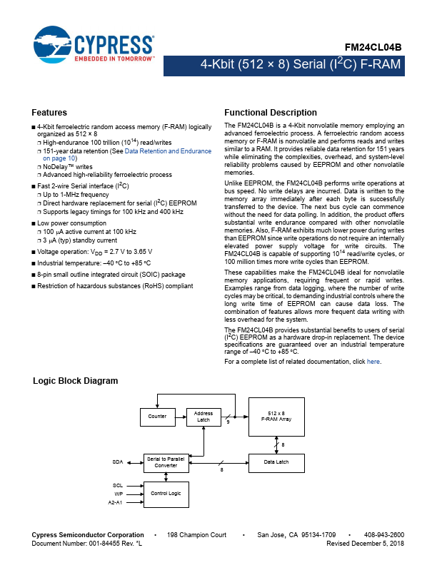 FM24CL04B Datasheet Preview