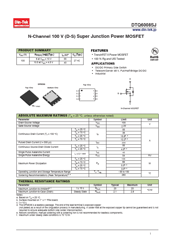 DTQ6008SJ Datasheet Preview