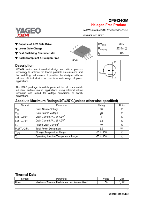 XP9434GM Datasheet Preview