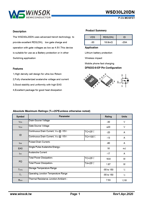 WSD30L20DN Datasheet Preview