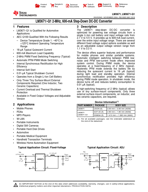 LM3671-Q1