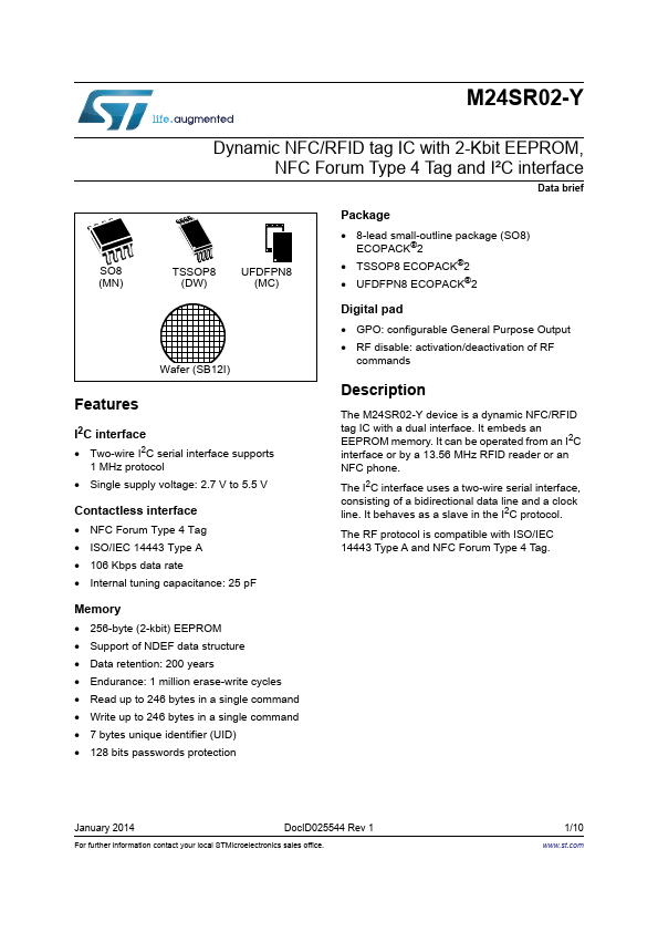 M24SR02-Y Datasheet Preview