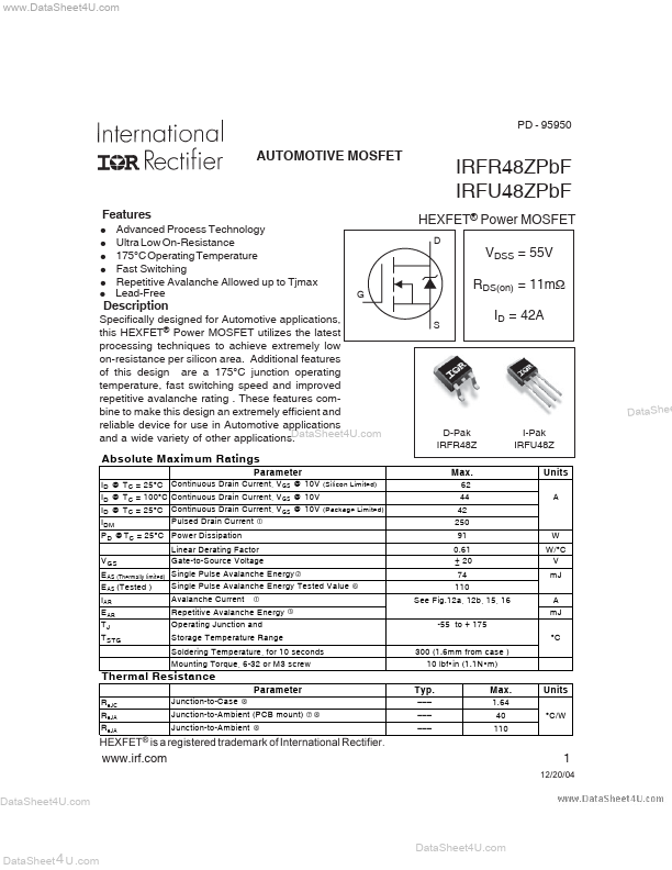 IRFU48ZPBF