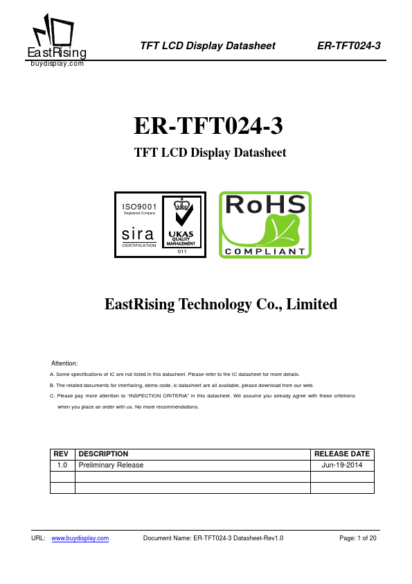 ER-TFT024-3 Datasheet Preview