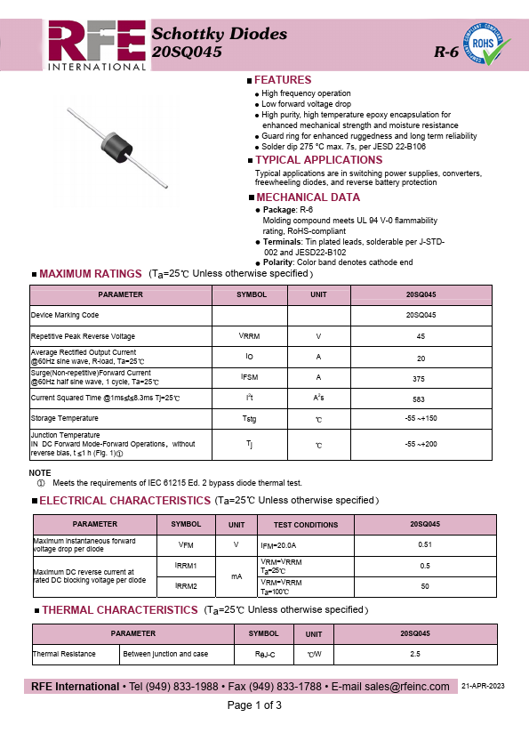 20SQ045 Datasheet Preview