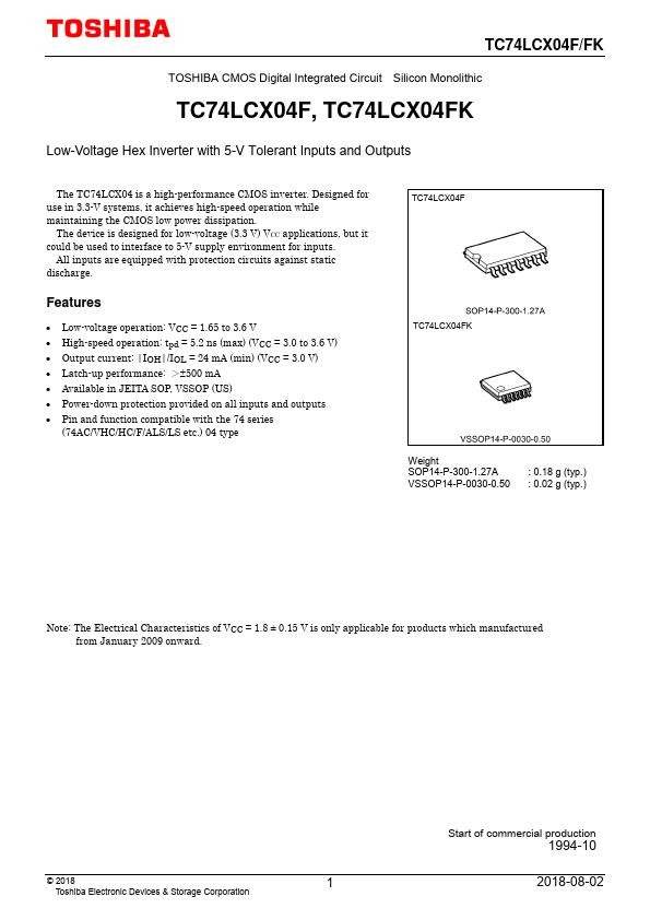 TC74LCX04FK