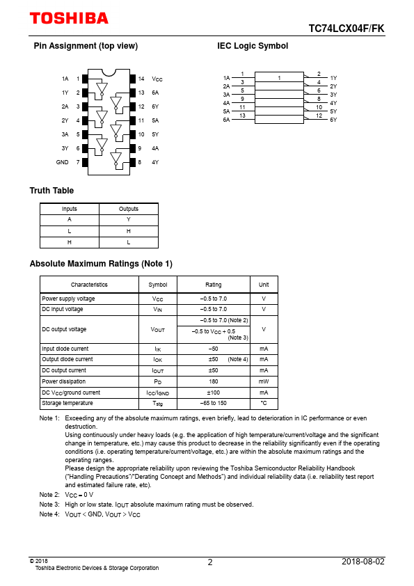 TC74LCX04FK