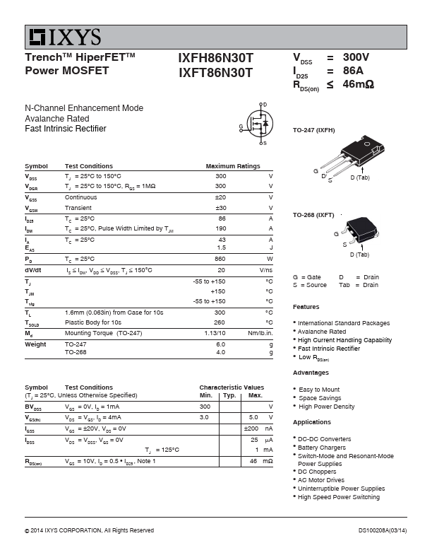 IXFT86N30T