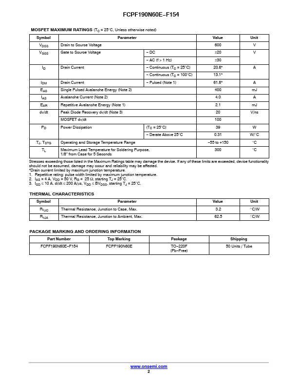 FCPF190N60E