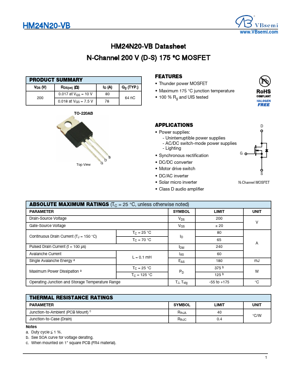 HM24N20 Datasheet Preview