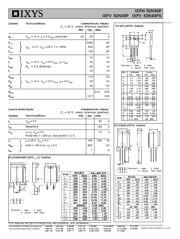 IXFV52N30PS
