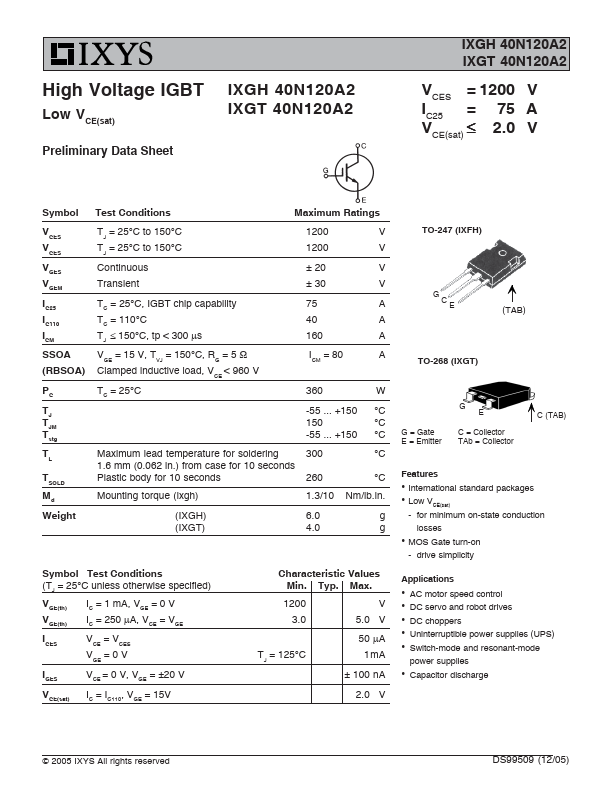 IXGT40N120A2
