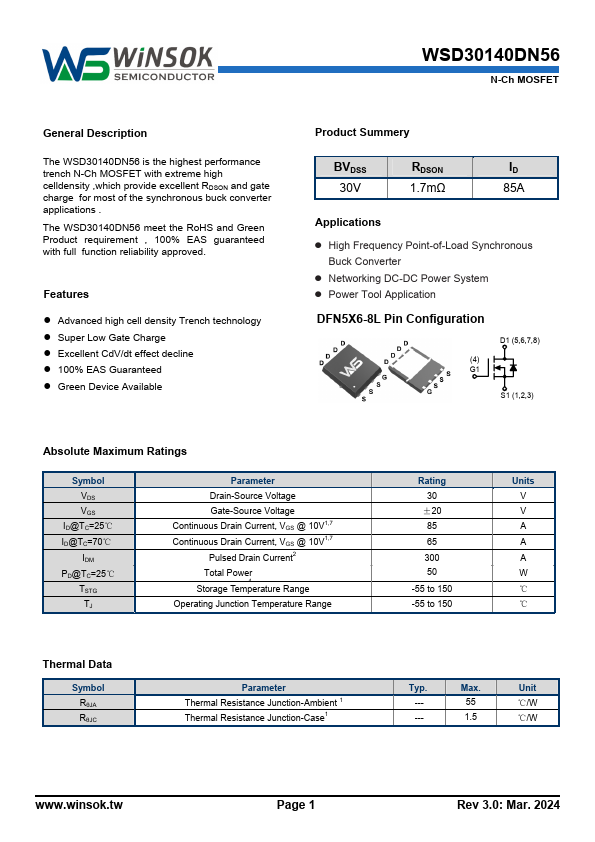 WSD30140DN56 Datasheet Preview