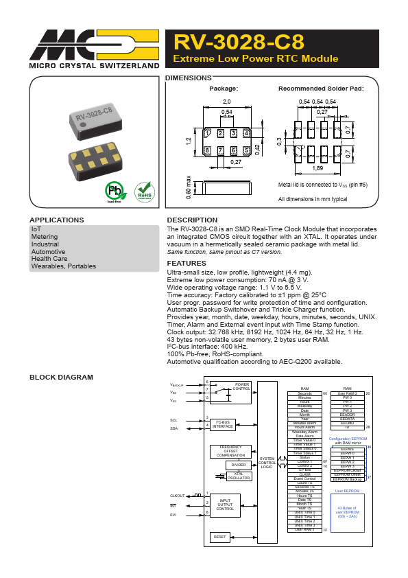 RV-3028-C8 Datasheet Preview