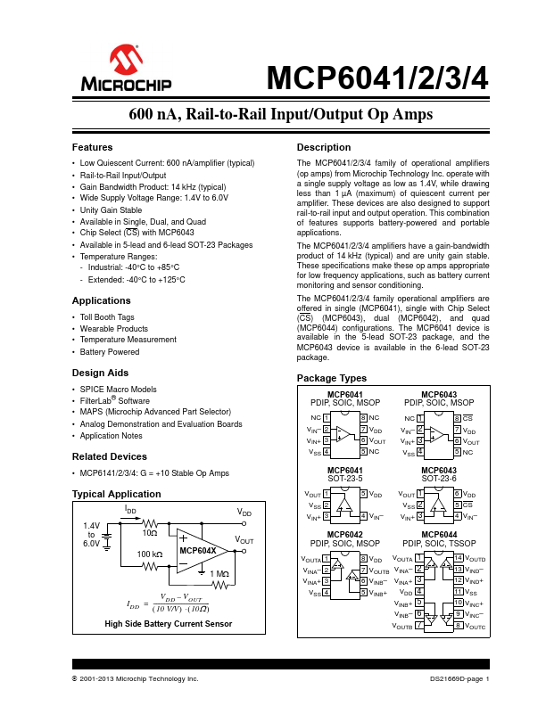 MCP6044 Datasheet Preview