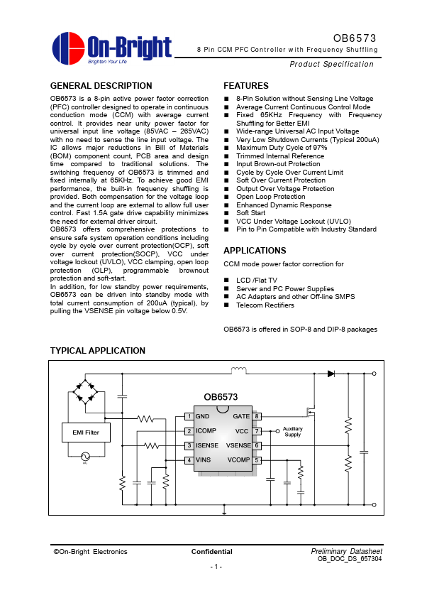 OB6573 Datasheet Preview