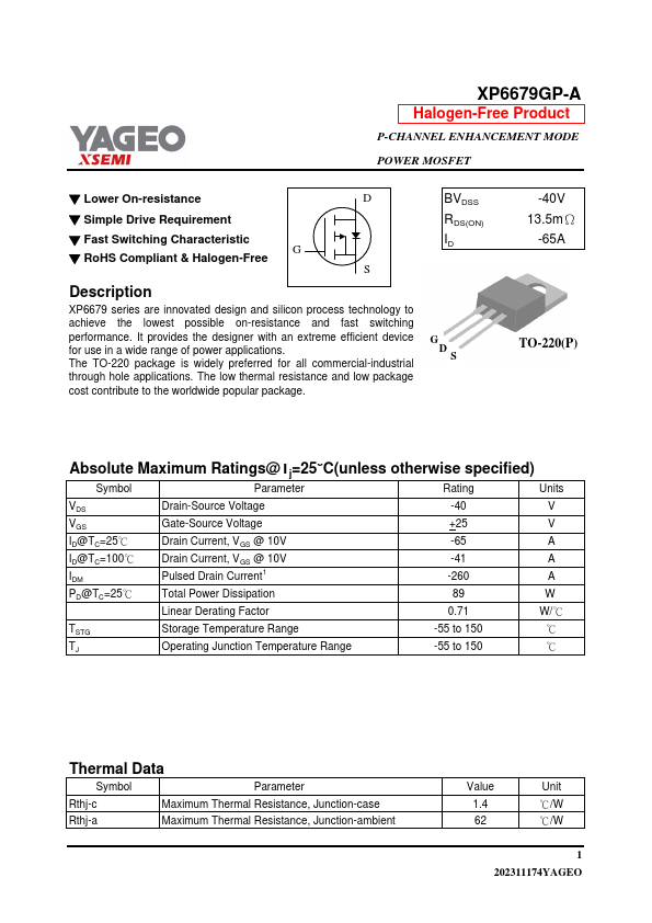 XP6679GP-A Datasheet Preview