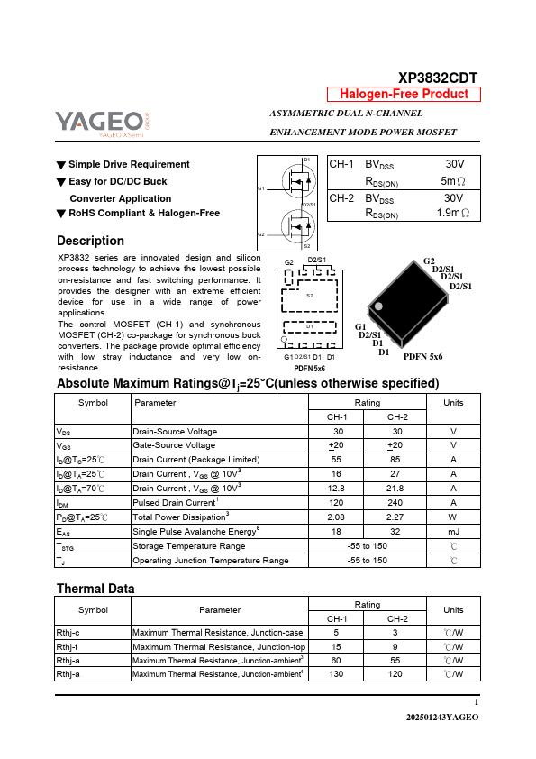 XP3832CDT Datasheet Preview