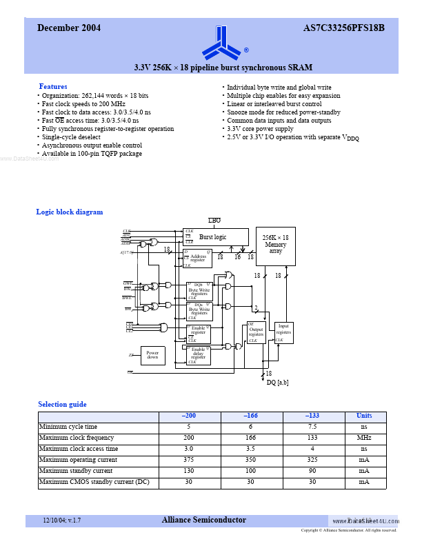 AS7C33256PFS18B