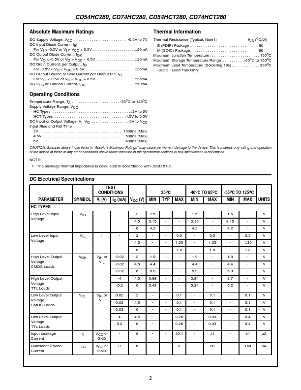 CD54HCT280