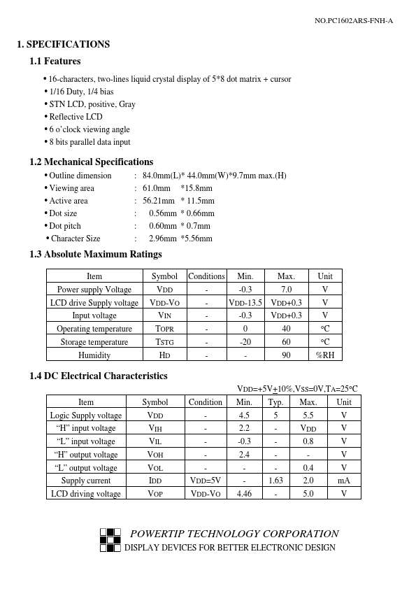 PC1602ARS-FNH-A-SB