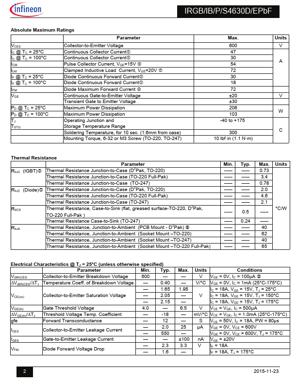 IRGP4630D-EPbf