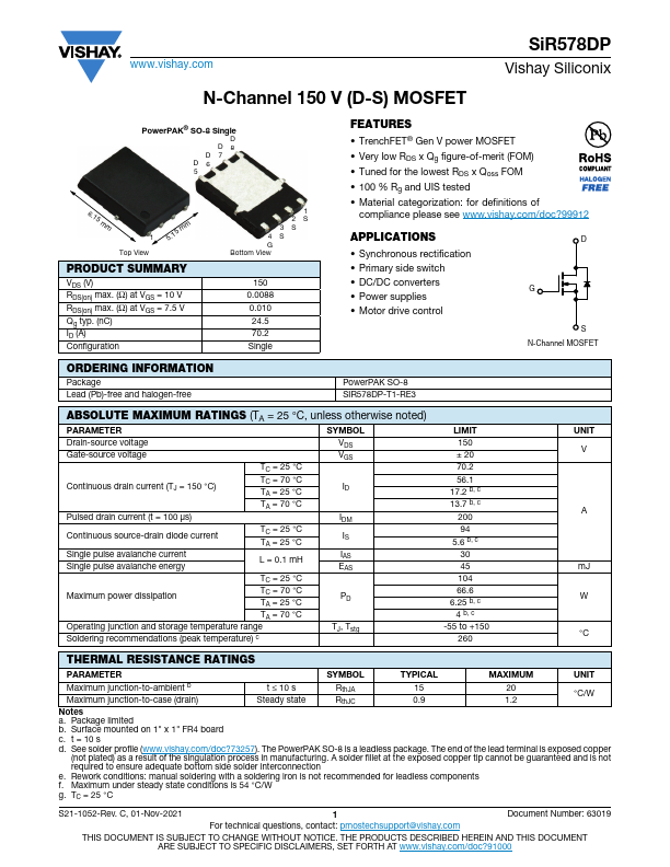 SiR578DP Datasheet Preview
