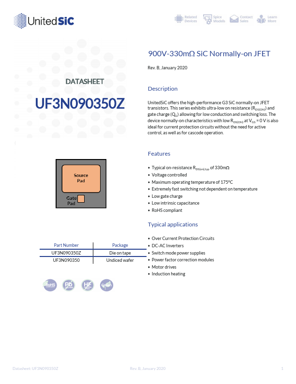 UF3N090350Z Datasheet Preview