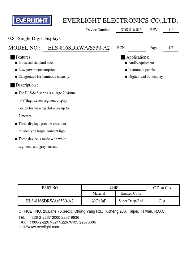 ELS-816SDRWA-S530-A2