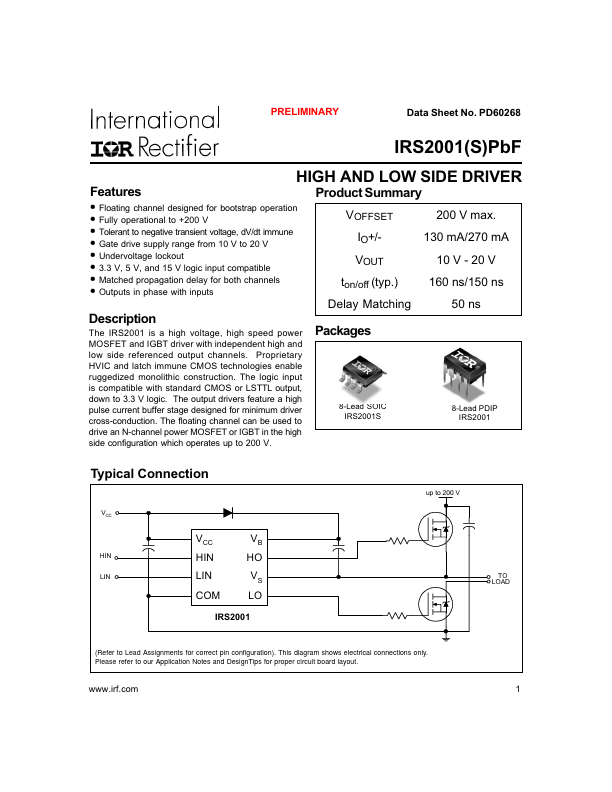 IRS2001 Datasheet Preview