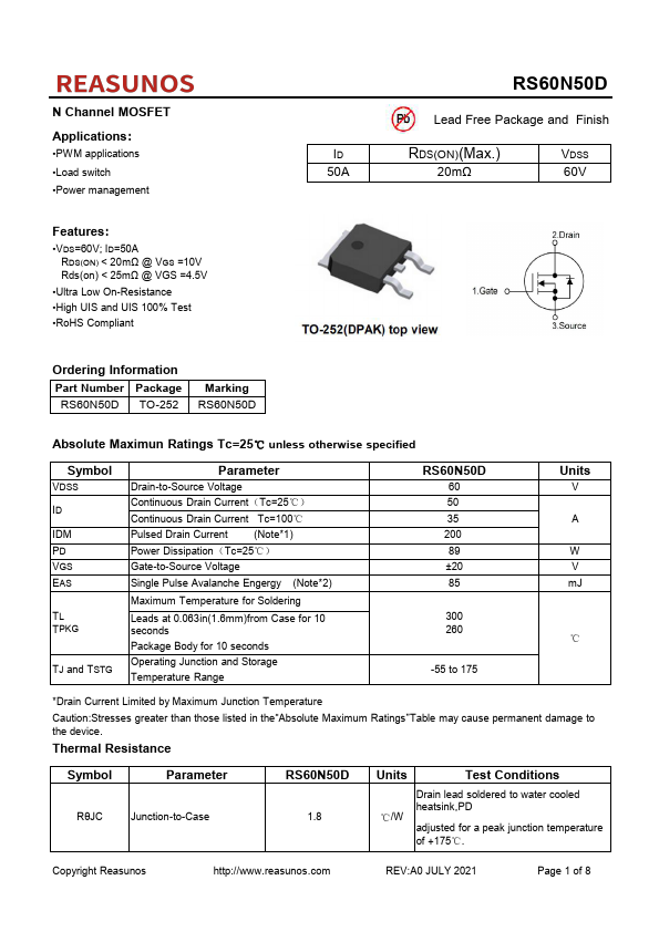 RS60N50D Datasheet Preview