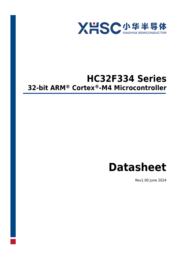 HC32F334 32-bit Microcontroller by XHSC - Datasheet Preview