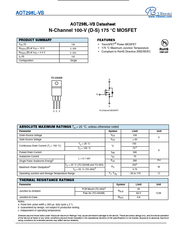 AOT298L Datasheet Preview