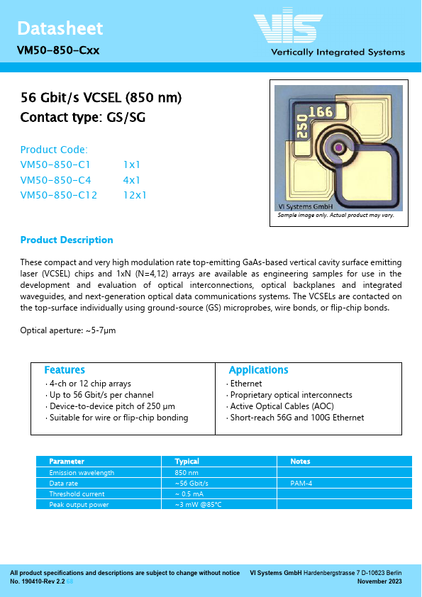 VM50-850-C1 Datasheet Preview