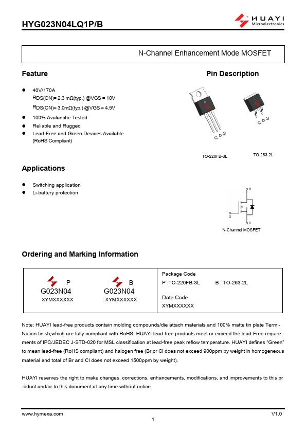 HYG023N04LQ1P Datasheet Preview