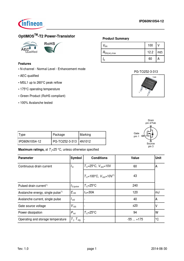 IPD60N10S4-12