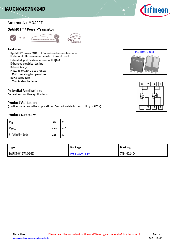IAUCN04S7N024D Datasheet Preview