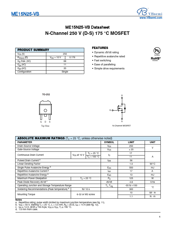 ME15N25 Datasheet Preview